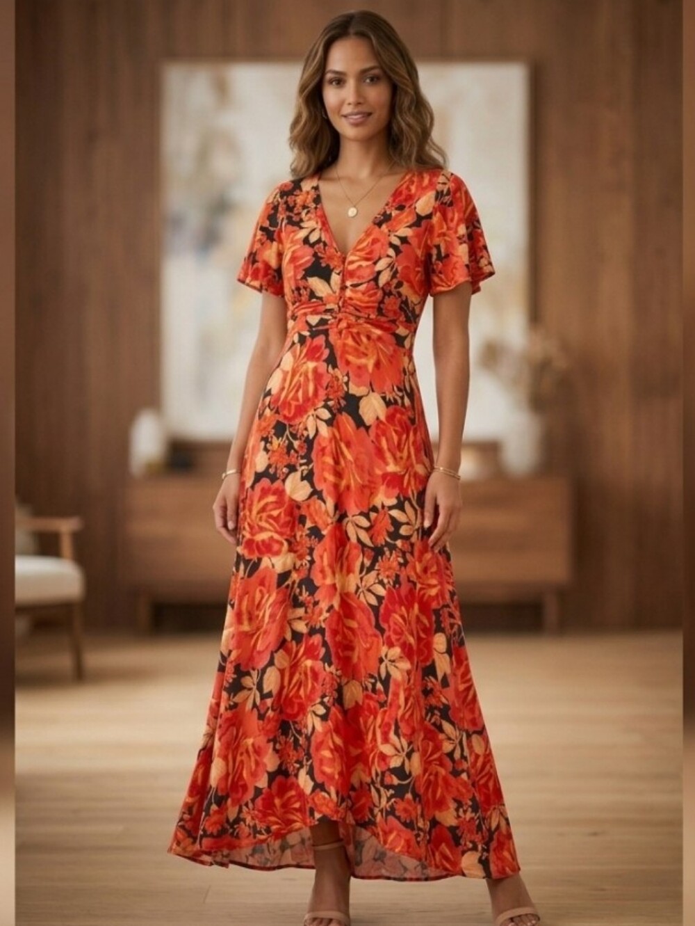 Anthropologie Abel The Label Lola Floral Boho Maxi Dress M (Read) - Picture 3 of 13